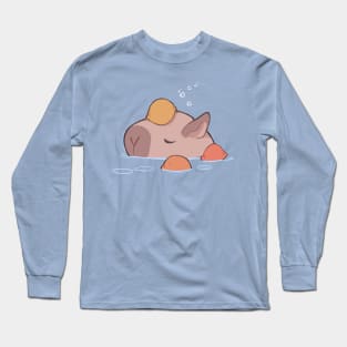 Capybara and Orange [Colour] Long Sleeve T-Shirt